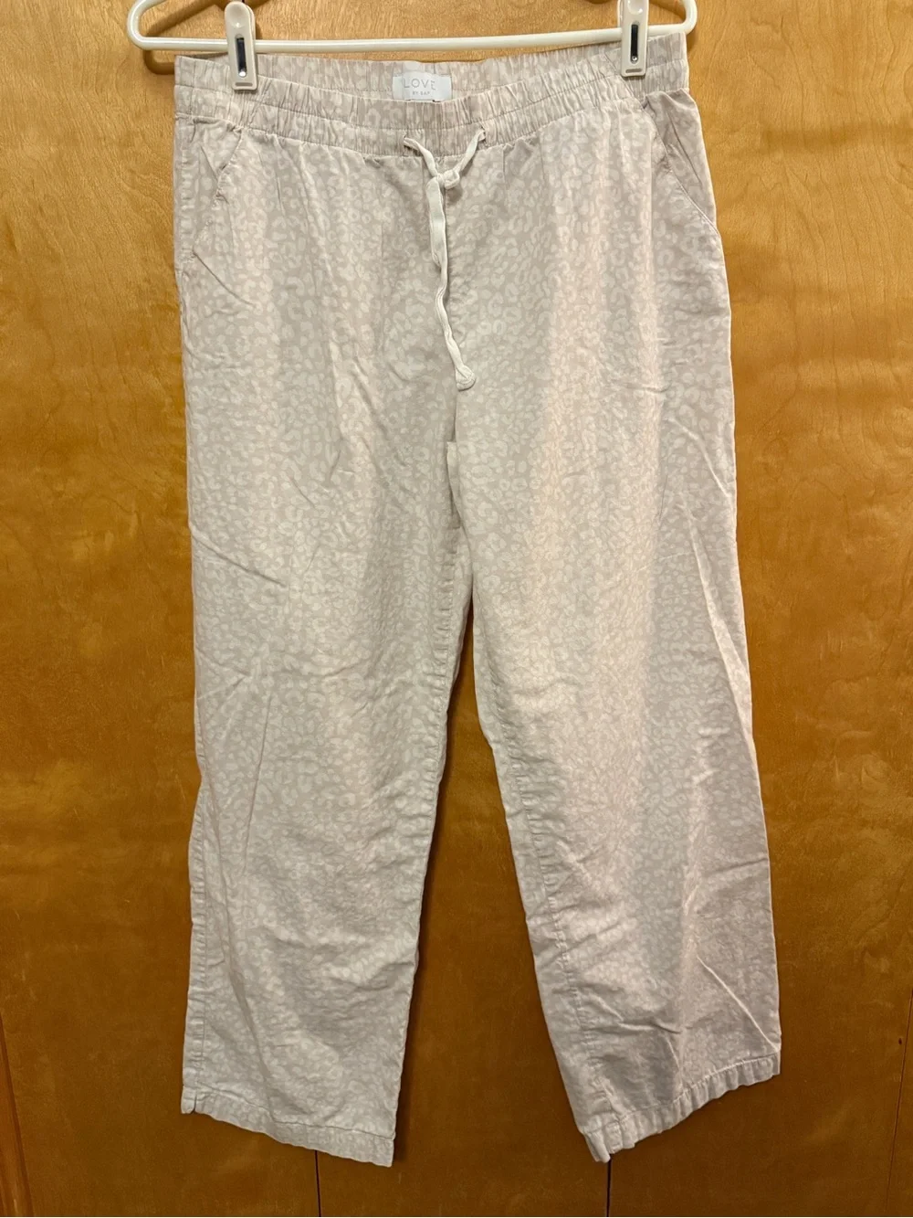 LOVE by Gap Light Beige Drawstring Pajamas women size small